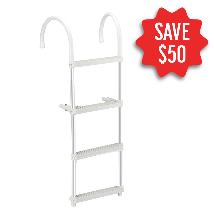 Whitecap 4-Step Aluminum Ladder For Gunwale