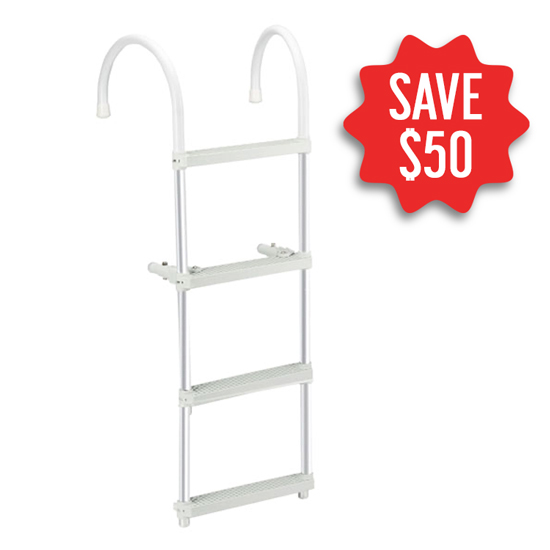 Whitecap 4-Step Aluminum Gunwale Ladder