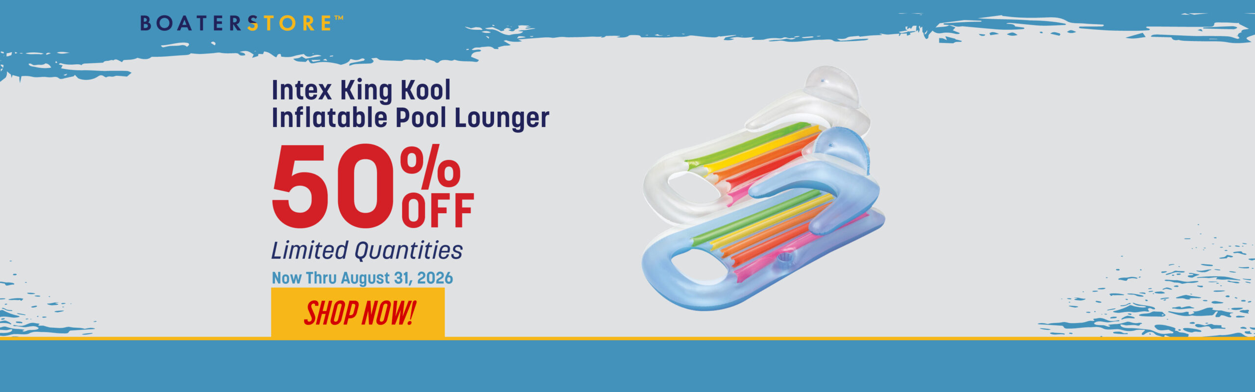 50% Off Intex King Kool Inflatable Pool Loungers Thru 8/31/26